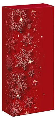 10 Stück Red Christmas für zwei Flaschen Wein, Weinverpackung, Flaschenkarton, Weihnachtsverpackung