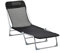 Outsunny Tumbona Plegable y Reclinable de Jardín con Reposacabezas y Respaldo Ajustable en 5 Niveles Tela de Texteline Transpirable 182x56x28 cm Negro