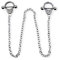 Fly Style - Handschellen Nippelpiercing aus 316L Edelstahl - BDSM Schmuck - Brustwarzenpiercing mit Kette, Innendurchmesser:14mm
