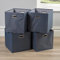 Home Source Collapsible Storage Baskets for Shelves, Closet, Underbed. Foldable, Grey, 4 Piece, Oval Handle