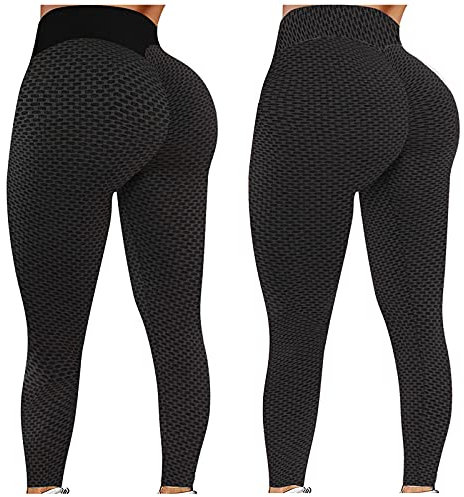 Primevip Neueste! Leggings für Frauen 2er Pack Leggings mit hoher Taille für Frauen, Tik-Tok Leggings Butt Lift Leggings für Frauen, Women Sport Yoga Pant(Schwarz,XX-Large)