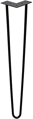 Lospitch 4X Hairpin Legs tischbeine Tischgestell Tischkufen Austauschbare Tisch&Schrank Beine für Heimwerker, 72cm 2-Stange Bein Schwarz