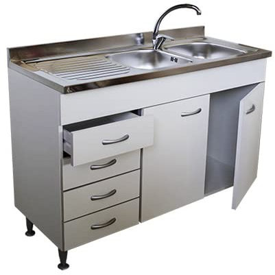 Arredobagno e Cucine Mobile cucina 2 sportelli completo di lavello inox 120 componibile sottolavello