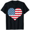 American Flag Heart 4th of July USA Patriotic Girls Women T-Shirt