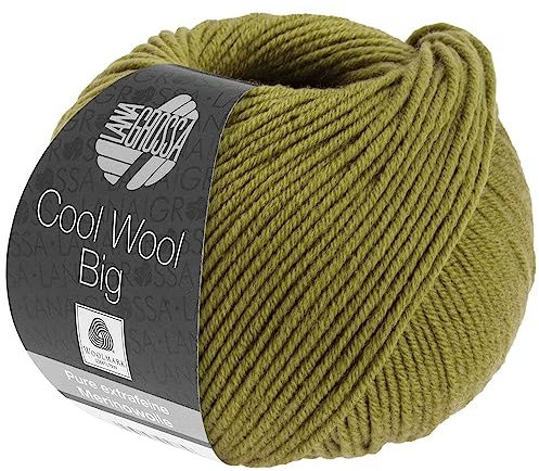 LANA GROSSA Cool Wool Big | Extrafeine Merinowolle waschmaschinenfest und filzfrei | Handstrickgarn aus 100% Schurwolle (Merino) | 50g Wolle zum Stricken & Häkeln | 120m Garn FB 1006