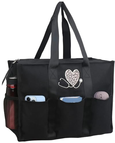 ABAMERICA Krankenschwestertasche für die Arbeit, Pflegetasche, mehrere Taschen, wasserdicht, mit Reißverschluss, klinische Tasche für Pflege-Studenten, Large