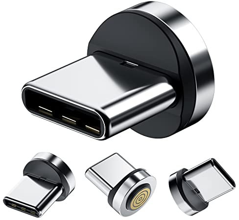 HanCenDa Magnetische Verbindungsspitzen für die meisten Typ-C-Telefonkabel-Adapterpad-Tablet-Geräte (4 Stück), Design für magnetische Telefonkabeladapter