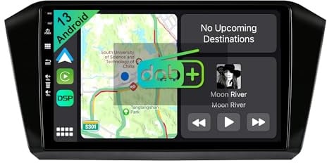 YUNTX [DAB-4G+64G] Android 13 Autoradio für VW Passat b8 Magotan (2015-2018)-[Integriertes DAB+/CarPlay/Android Auto/DSP/GPS]-9” IPS 2.5D Touch-Screen-Kostenlose MIC+Kamera-USB/MirrorLink/Bluetooth