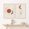TROYSINC 2er Set Design-Poster Wandbilder, Sonne und Mond Premium Abstrakte Leinwandbilder, Ohne Rahmen Wandbild Print Bilder für Wohnzimmer Deko (30x40cm)