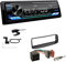 JVC KD-X482DBT 1-DIN Autoradio Media Receiver Digitalradio DAB+ Bluetooth Amazon Alexa USB Einbauset passend für Peugeot 206 206CC 1998-2007 schwarz