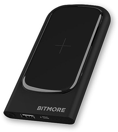 BITMORE Carbon Neutral Slim Design Powerbank-High Speed Fast Portable Wireless Charging with 10,000mAh Battery Pack-Power Bank Compatible with iPhone, Samsung Galaxy, Huawei and More with USB C