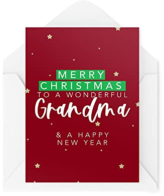 Tongue in Peach Weihnachtskarte für Oma – Merry Christmas to a Wonderful Grandma – Großeltern-Weihnachtskarten – Oma-Karten – CBH1440