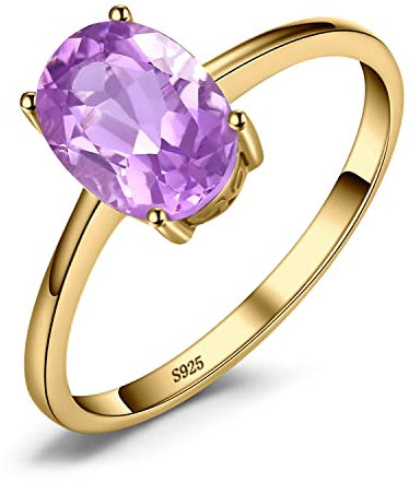 JewelryPalace Echt Edelstein Granat Citrin Peridot Blautopas Amethyst Ringe Gold, Verlobungsring Promise Solitär Ring Silber 925 Damen, Silberringe Damenring Antragsring Ringe, Damen Schmuck 62