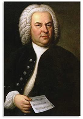 Enartly Leinwand Bilder Il compositore Johann Sebastian Bach Wall Paint Art Poster Decor Modern Home Artworks Idea regalo 60x90cm Senza Cornice