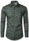 JOGAL Mens Regular fit Floral Dress Shirt Long Sleeve Printed Casual Button Down Shirts Navy Floral Small