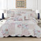 3 PCS Patchwork Bedspread Quilted Bed Throw Single Double King Size Bedding Set (Meadow, Double Bedspread Set)