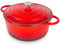 Cast Iron Dutch Oven with Lid – Non-Stick Ovenproof Enamelled Casserole Pot, Oven Safe up to 500° F – Sturdy Dutch Oven Cookware – Red, 6.4-Quart, 28cm – by Nuovva
