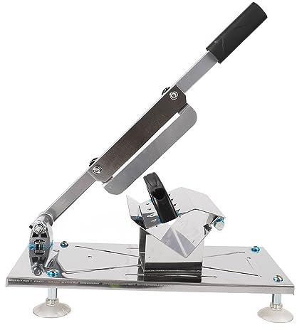 Stainless Steel Manual Frozen Meat Cutter Home Cooking Manual Meat Slicing Machine Ideal for Beef Mutton Roll Cheese Bacon and Hot Pot Slice Meat with Ease