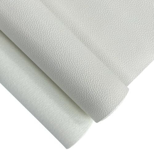 XHT Hochwertiges Wasserdichtes Kunstleder 30 x 135 cm, Polsterstoff Stoff, Leder Patch, für Sofas, Autositze, Bürostühle, Ledertaschen, Bezugsstoff (Weiß)