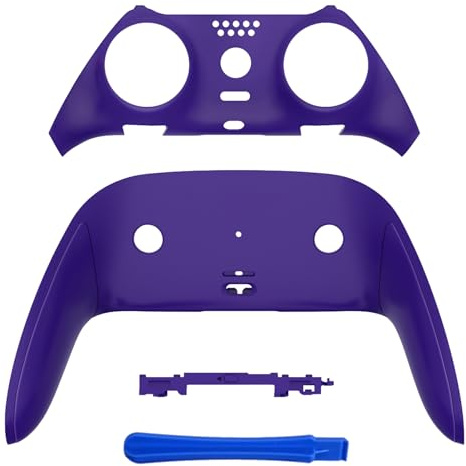 eXtremeRate Top Bottom Decorative Trim Shell Compatible with ps5 Edge Controller DIY Replacement Front Back Clip Shell, Custom Purple Plates Cover Compatible with ps5 Edge Controller