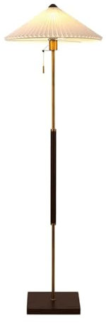EYPKPL Lampadaires Lampadaire lampadaire Interrupteur à Fermeture éclair Lampe sur Pied Parapluie créatif Abat-Jour en Tissu Lampe à Poteau Haut Socle carré en Bois Choix idéal