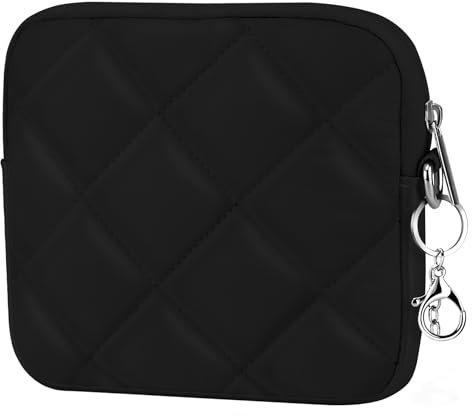 Aatacas Puffy Quilted Travel Cable Electronic Organizer for Accessories Laptop MacBook Power Adapter, Wireless Mouse, for iPhone Charger, Cellphone, Power Bank