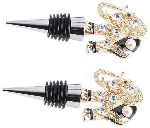 PRETYZOOM 2pcs Red Wine Cork Elephant Bottle Plug Zinc Alloy Material Creative Sealing for Wine Bottle Stoppers