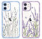 Foonary 2 Pack Clear Flower Set Suitable for iPhone 12 mini Transparent 5.4, Phone Case With Lavender Beautiful Fun Aesthetic Pattern Cover, Soft TPU Silicone Shockproof Protective Box