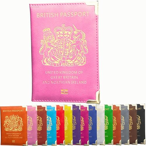 HITHIKA British Passport Holder | UK Passport Wallet | Non EU | PU Leather (Baby Pink)