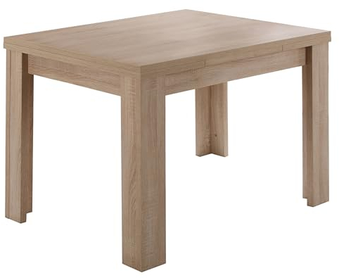 möbelando Kulissentisch >Monzi< (ausziehbar) in Eiche sägerau - 80x78x60cm (BxHxT)