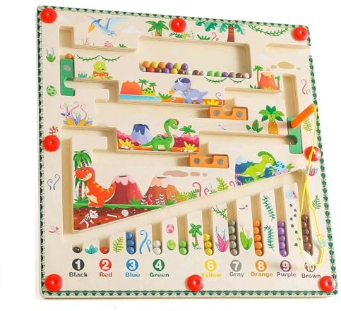 Mailfull Magnetspiel Labyrinth Montessori Magnetspiel Spielzeug ab 3 Jahre Magnet Spielzeug Kinder Holz Motorikspielzeug für Kinder Kleinkinder Mädchen Junge 3 4 5 6 Jahre
