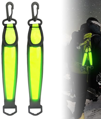 TaimeiMao 2 Stück LED Blinklicht Schulranzen, LED Blinklicht Reflektierende Anhänger, Kinder Sicherheitslicht, wasserdichte Sicherheit Licht Reflektor Anhänger für Schulranzen, Rucksack, Laufen