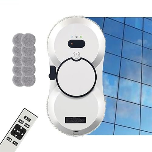 Robot limpiacristales eléctrico, limpiador automático de ventanas con pulverizador de agua ultrafino de 68 mm, succión potente de 5600 pa, detección de bordes, for ventanas de gran altura en interiore