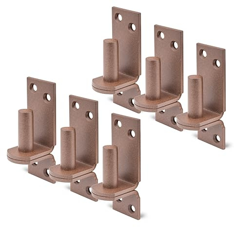 Alberts 822002 DURAVIS Kloben auf Platte | DI-Haken | rostbraun duplexbeschichtet | Dornmaß Ø13 mm | Platte 100 x 35 mm | 6er Set