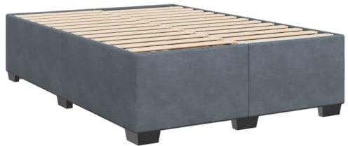 vidaXL Bettgestell, Bettrahmen mit Lattenrost, Polsterbett Bett für Schlafzimmer, Doppelbett Schlafzimmerbett, Dunkelgrau 140x200cm Samt