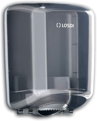 Handtuchrollen-Spender Innenabwicklung - Spiralkernrollenspender, Papierrollenspender mit Innenzug grau oder weiß, Farbe:grau-transparent