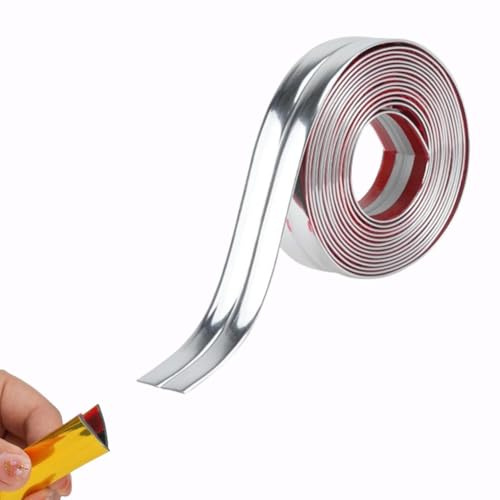 Flexible Bright Silver Peel & Stick Wall Corner Guard, 6M/20FT Self-Adhesive Edge Protector for Windows, Tables & Corners (4CM)