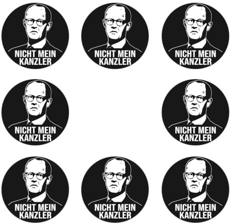 Sammys Shirt Store 8 Stück Einkaufswagen Aufkleber 3cm Durchmesser - Merz Nicht Mein Kanzler Wahl Neuwahlen 2025