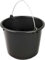 Synx Tools Seau à mortier noir de 12 l pour jardin, chantier, seau avec poignée, seau à eau, seau à ciment solide, seau à mortier