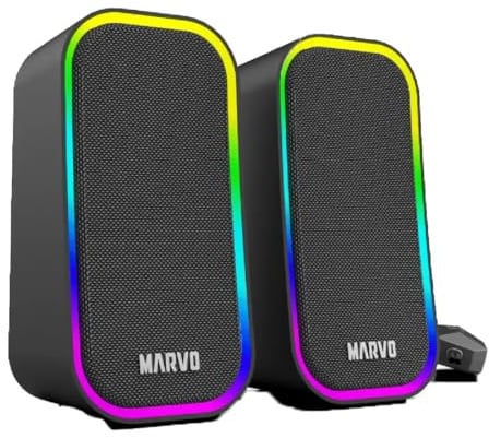 Marvo Scorpion SG-285 Havoc 20 USB Powered Stereo RGB 6W Gaming Speakers Black
