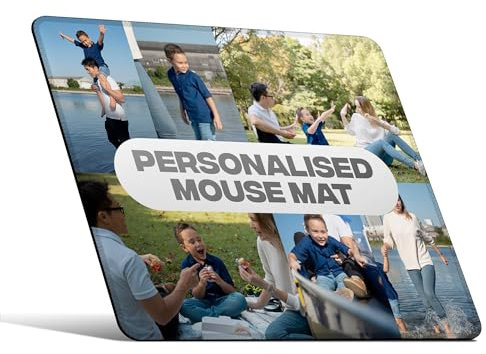 PERSONALISED Photo COLLAGE Mouse Mat CUSTOM Non-Slip Base Desk Pad Perfect for Office Home School Gaming Gift for Birthdays Anniversary (6 Collage)