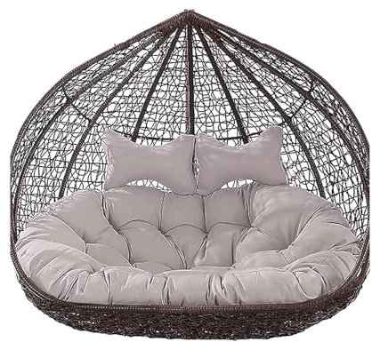 FYCYGG 2 Personen Hängesessel Kissen für Den Außenbereich: für Hängekorb, Hängematte, Stuhl, Ersatz, 150 X 110 cm(Light Gray,Waterproof)
