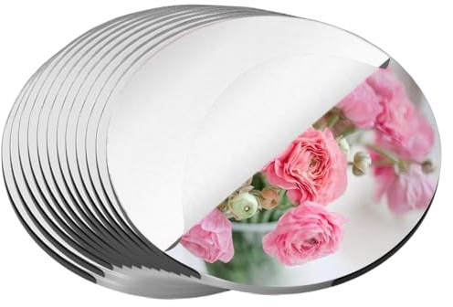Set di 7 piatti rotondi a specchio da 25,4 cm, centrotavola in acrilico per tavoli, vassoi a specchio in vetro, piastrelle a specchio per decorazioni di nozze, feste, decorazioni da parete