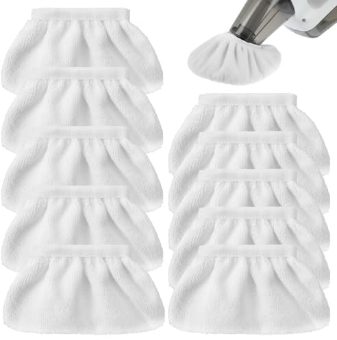 LIQWEI 10 Stück Dampfwischpads, Universal Mikrofaser Überzugsset, Wiederverwendbare Dampfwischpads Ersatzbezug Tücher für Handdampfreiniger Waschbare Tücher für Reinigung von Boden Wänden Kleidung
