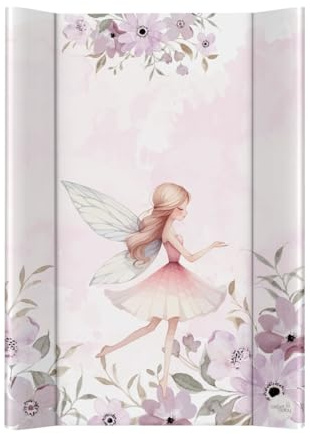 CEBA BABY Harte Wickelauflage 50x70 cm – Wickelbrett mit Klettbefestigung, Basic, sicher & stabil (Meadow Fairy)