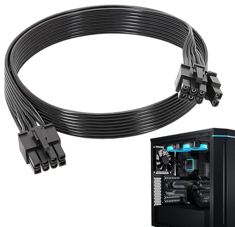 FinalCool 8-Poliges GPU Kabel, 60cm 8-Pin PCIe Stromkabel, ATX Stecker auf 6+2, Grafikkarten Stromkabel mit Seasonic, Corsair, Thermaltake, ARESGAME Modulare Netzteile, nicht für EVGA PSU