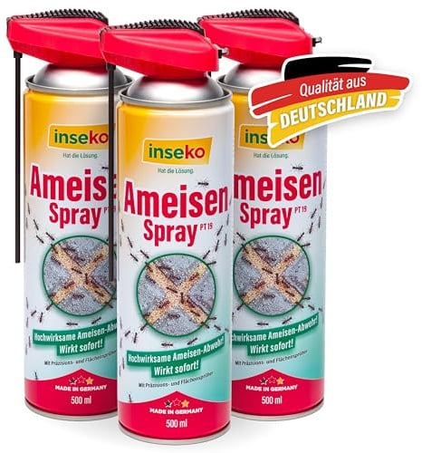 inseko Ameisenspray mit Sprührohr 500 ml - Ameisen Spray mit Sofortwirkung - Effektive Ameisenabwehr - Gegen Ameisen & Ameisennester - Schutz für Haus, Garten & Terrasse (PT19) (1500ml)
