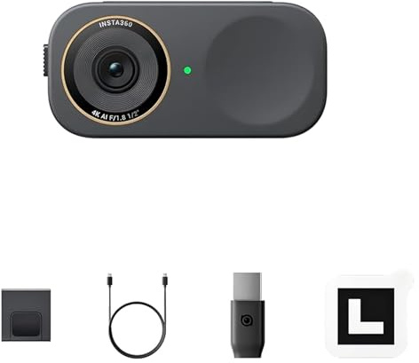 Insta360 Link 2C Pro, Webcam 4K PC Mac with 1/1.3 Sensor, HDR and Noise Cancelling Microphones, Low Light Performance, Auto Framing, Compatible with Video Calling Platforms