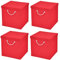 StickandShine 4er Set Rot Faltbox 30 x 30 x 30 cm Aufbewahrungsbox faltbar mit Kordel und mit Deckel