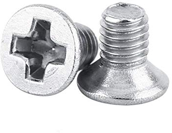 Lot de 100pcs M3 Vis Tête Plate Fraisée Phillips Cruciforme Entièrement Filetée en Acier Inoxydable 304 pour Machines(M3*6mm)